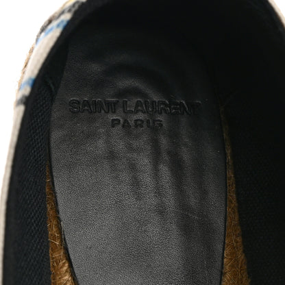 Saint Laurent Canvas Love Print Elba Logo Embroidered Espadrilles 38 Multicolor 6 of 9