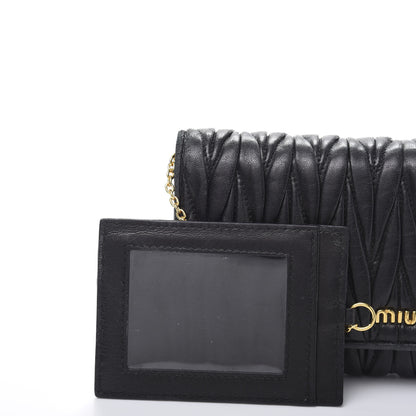 Miu Miu Nappa Matelasse Flap Wallet Black 12 of 13