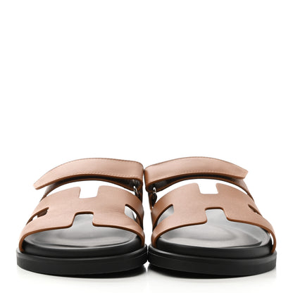 Hermes Calfskin Womens Chypre Sandals 37 Gold 2 of 9