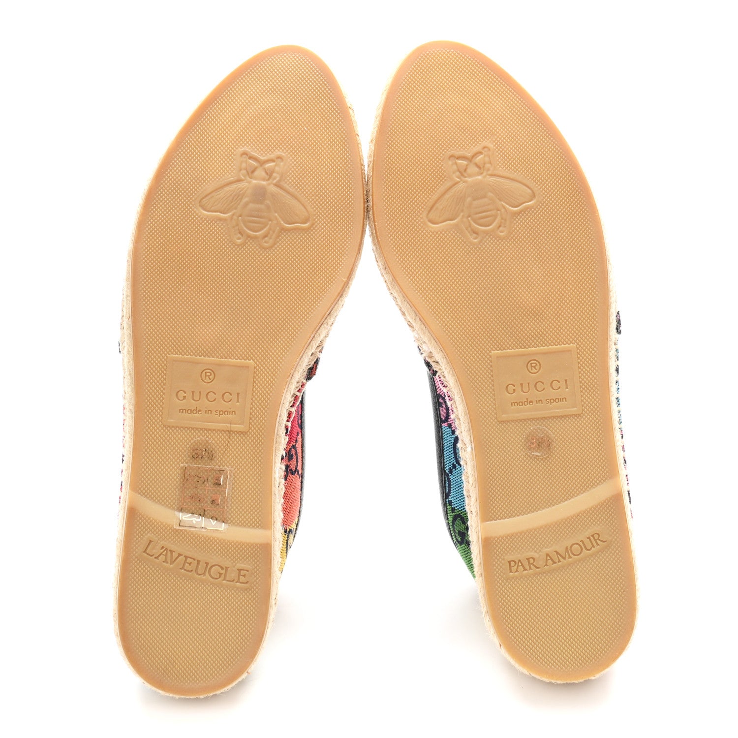 Gucci Monogram Multicolor Womens Espadrilles 37.5 Blue Rainbow Blue 6 of 10
