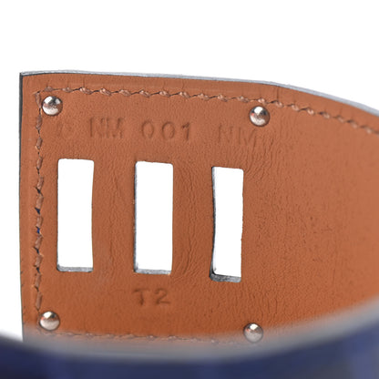 Hermes Shiny Alligator Kelly Dog Bracelet T2 Bleu Electrique 4 of 4