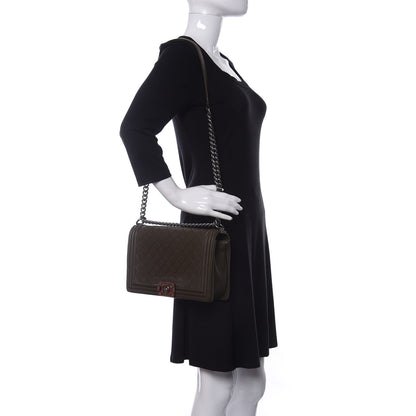 Chanel Caviar Quilted New Medium Boy Flap Khaki 2 of 16