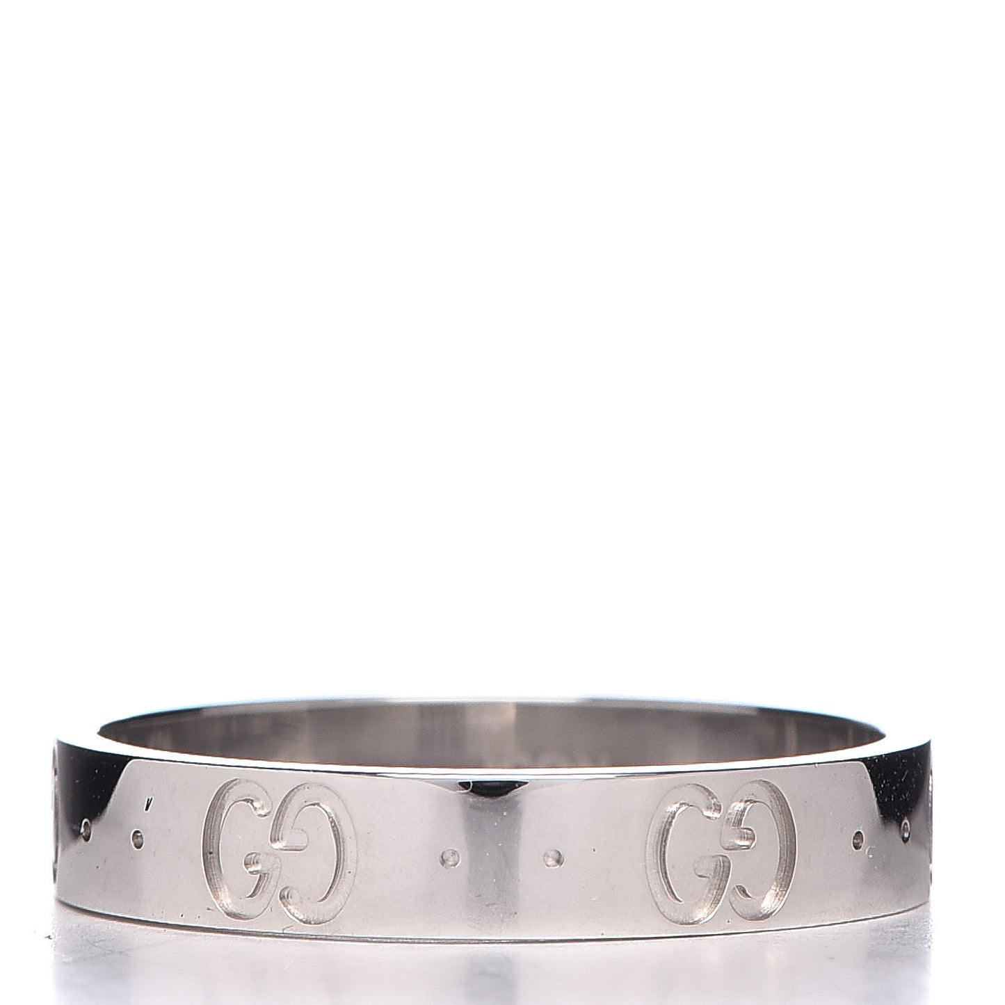 18K White Gold 4mm Icon Thin Band Ring 59 8.75