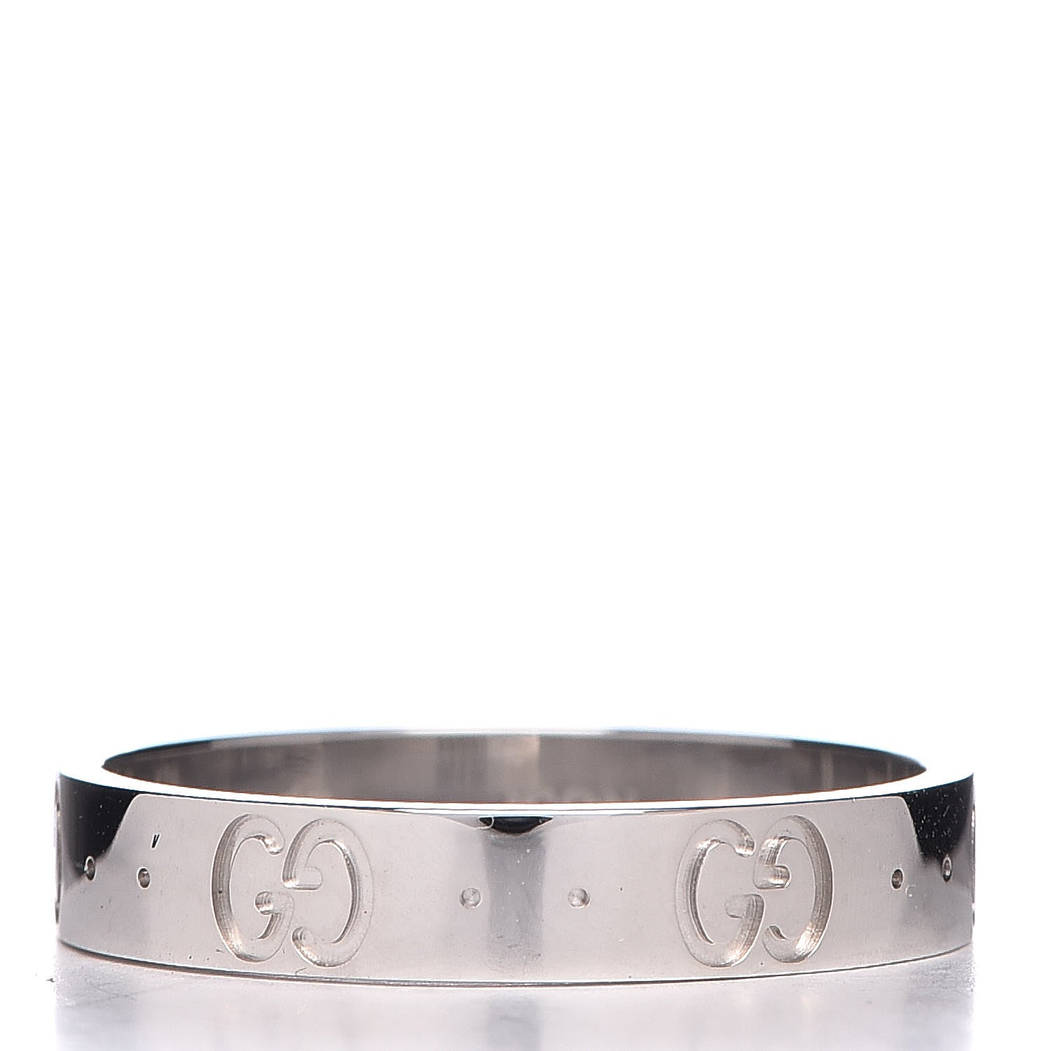 Gucci 18K White Gold 4mm Icon Thin Band Ring 59 8.75 3 of 6