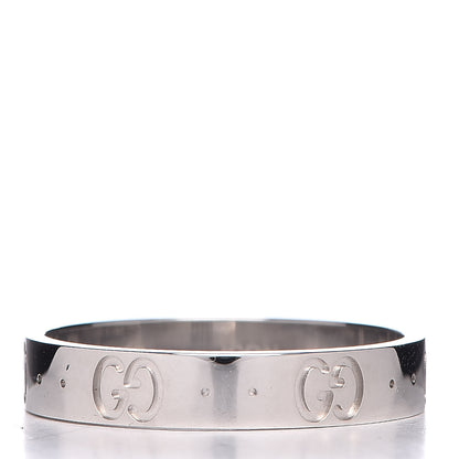 Gucci 18K White Gold 4mm Icon Thin Band Ring 59 8.75 3 of 6