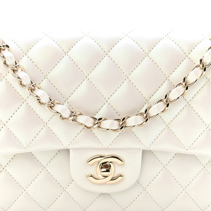 Chanel Iridescent Calfskin Quilted Medium Double Flap White 8 of 10