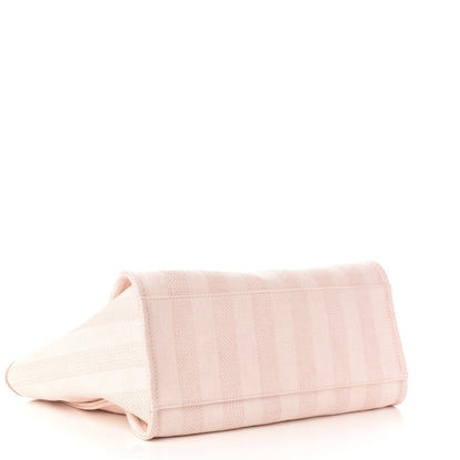 Chanel Straw Raffia Calfskin Striped Medium Deauville Tote Light Pink 5 of 11