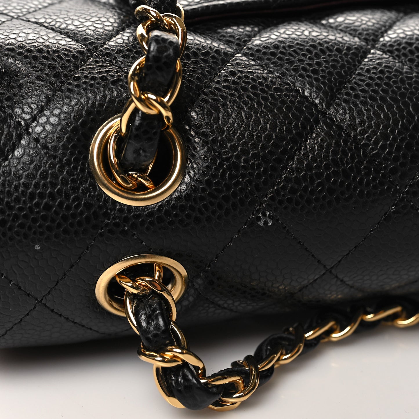Caviar Quilted Medium Double Flap Black