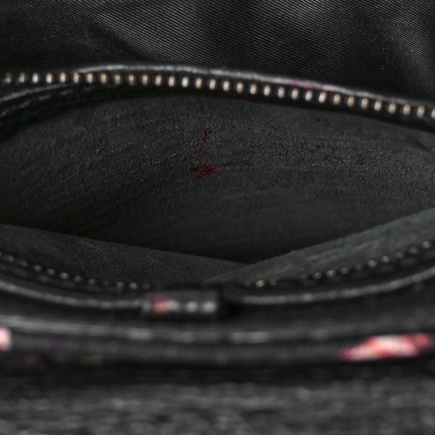 Textured Calfskin Canvas Mini Floral Pashli Satchel Black Multicolor