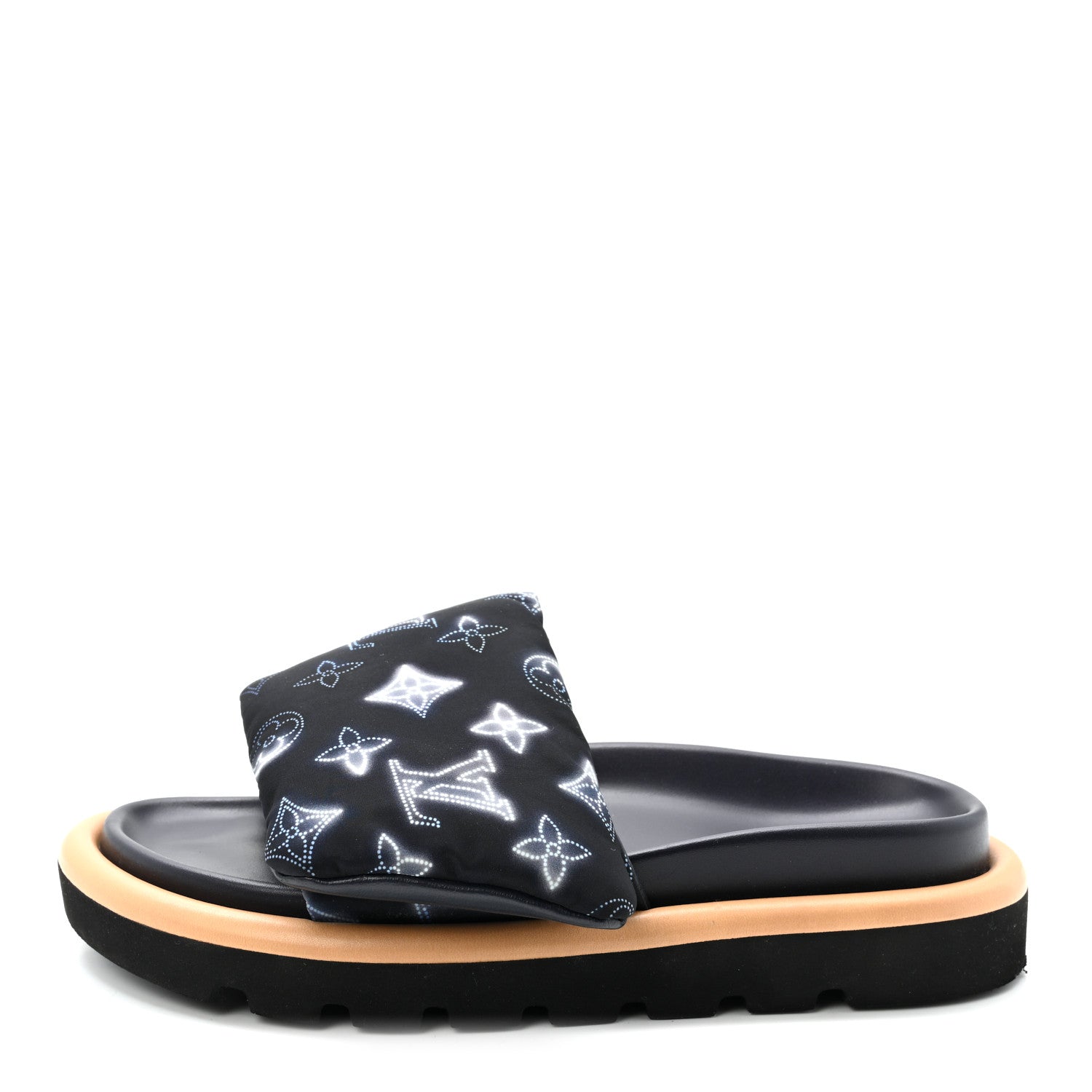 Louis Vuitton Nylon Monogram Womens Pool Pillow Comfort Mules 36 Navy Blue 1 of 9