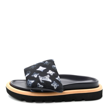 Louis Vuitton Nylon Monogram Womens Pool Pillow Comfort Mules 36 Navy Blue 1 of 9
