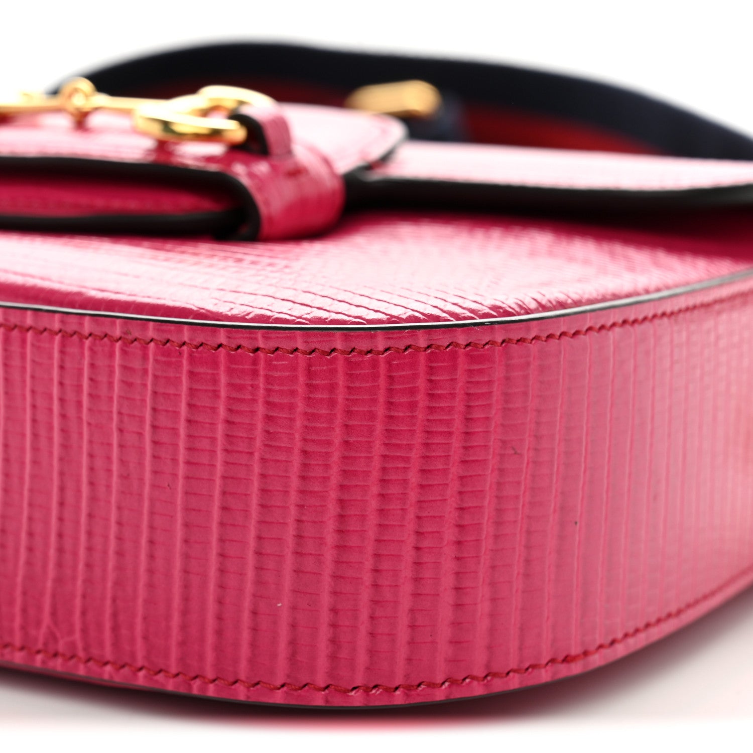 Gucci Lizard Web Mini Horsebit 1955 Shoulder Bag Pink 10 of 11