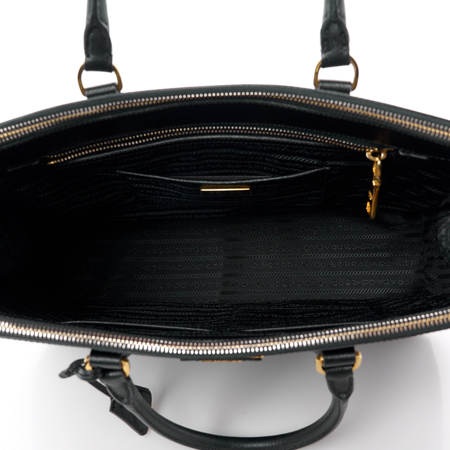 Saffiano Large Galleria Double Zip Tote Black