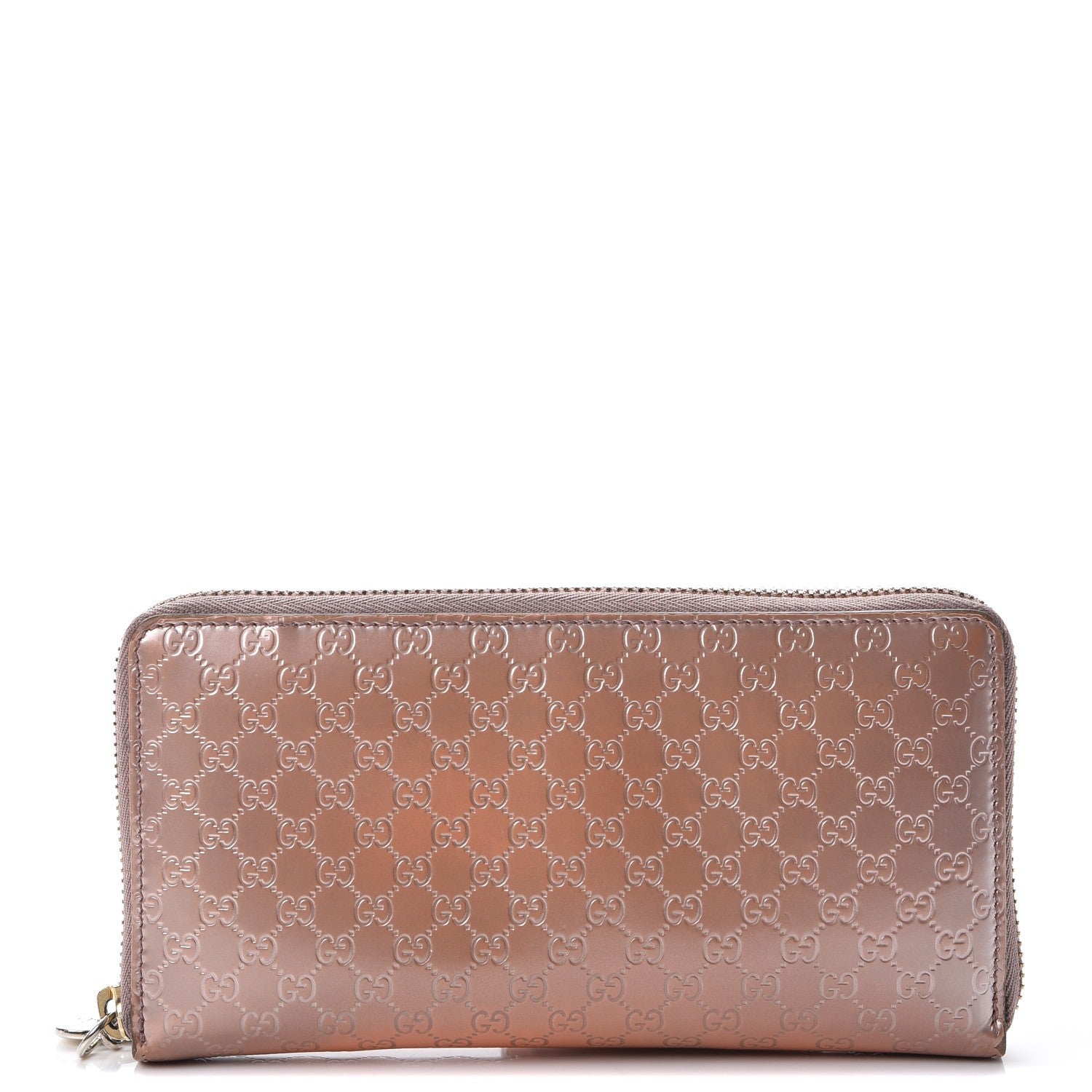 Gucci Metallic Microguccissima Zip Around Heart Wallet Pink 1 of 16