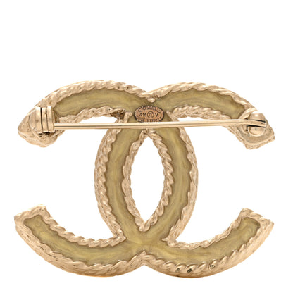Chanel Crystal CC Brooch Pin Light Gold 3 of 4