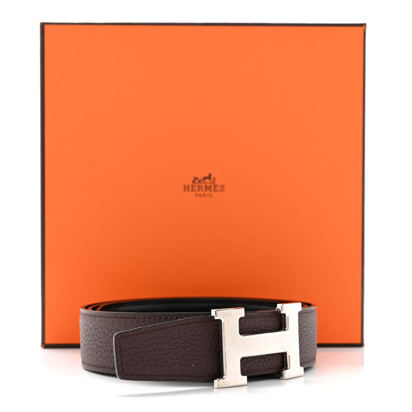 Box Togo Reversible 32mm H Belt Black Chocolate