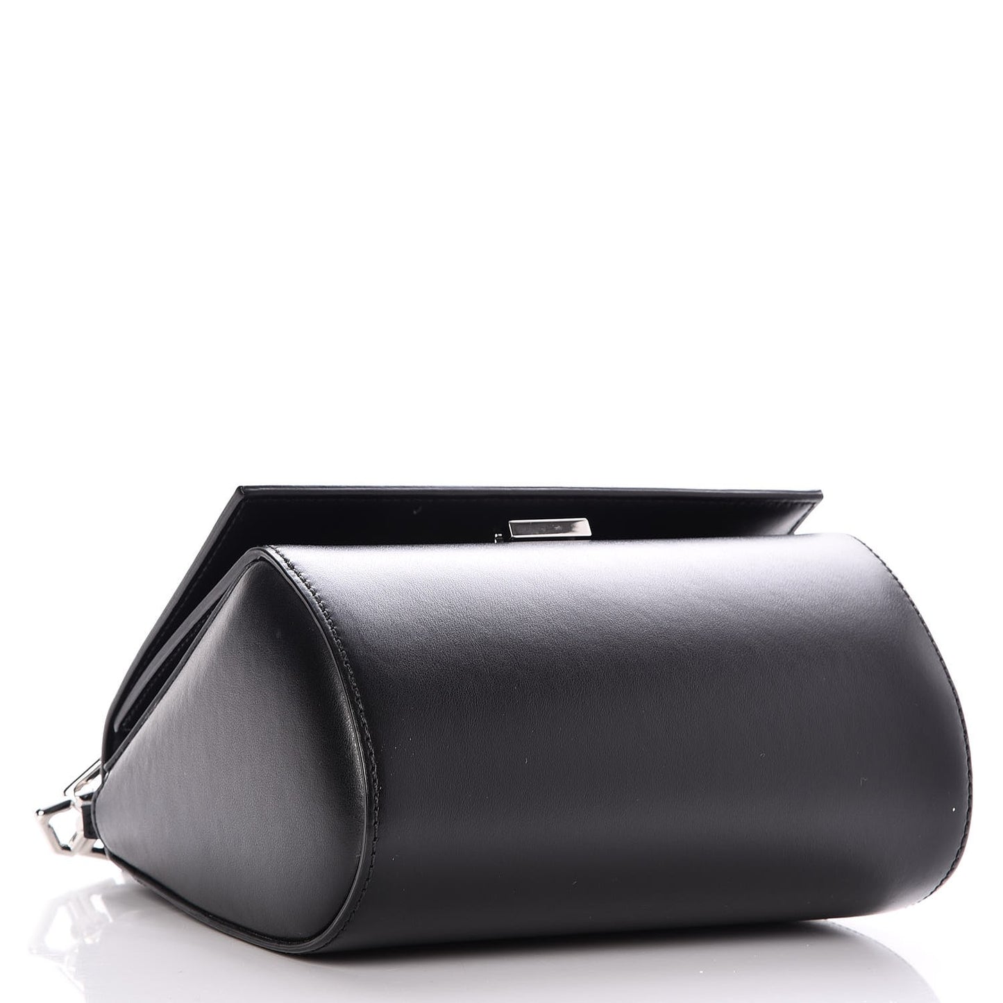 Calfskin Mini Pandora Box Logo Strap Crossbody Bag Black