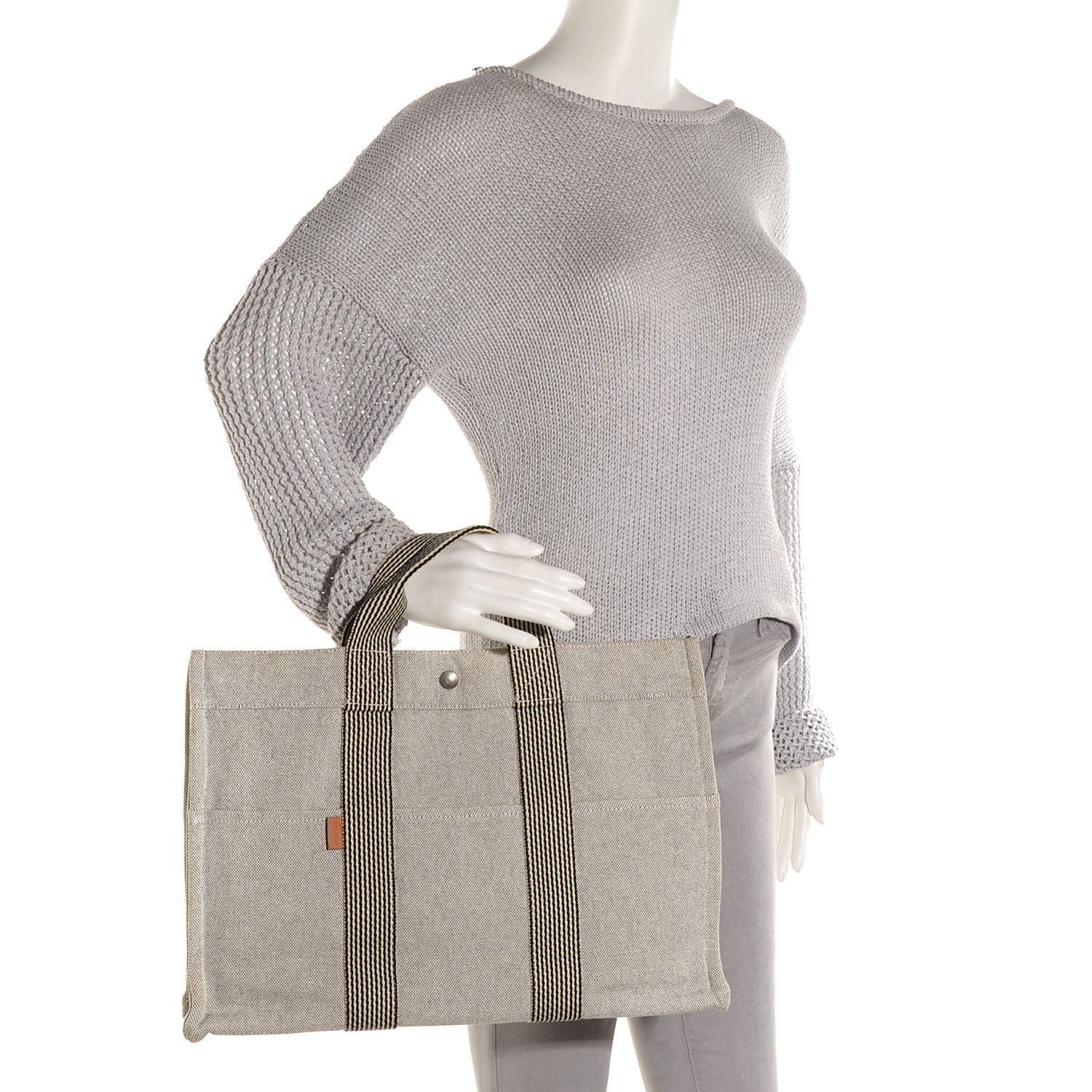 Hermes Canvas Fourre Tout MM Tote 2 of 14