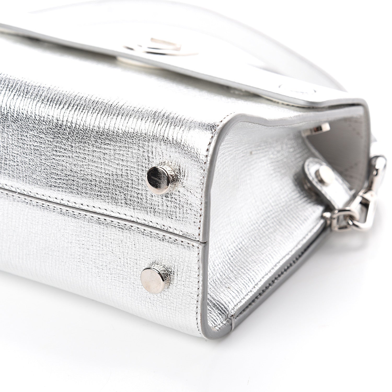 Christian Dior Metallic Grained Calfskin Mini Diorever Flap Silver 7 of 7