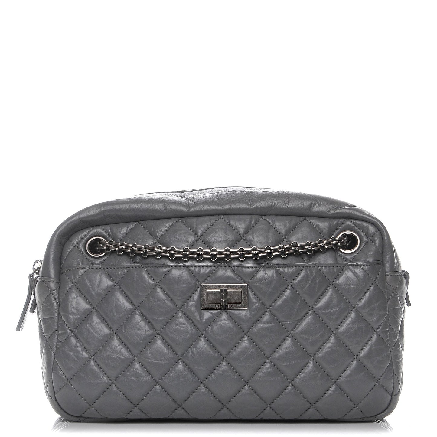 Aged Calfskin Medium Reissue Camera Case Grey