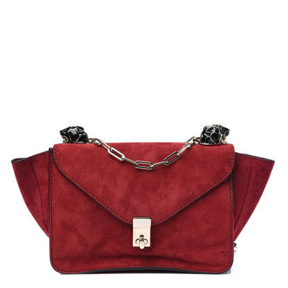 Valentino Garavani Suede Panther Shoulder Bag Red 1 of 17