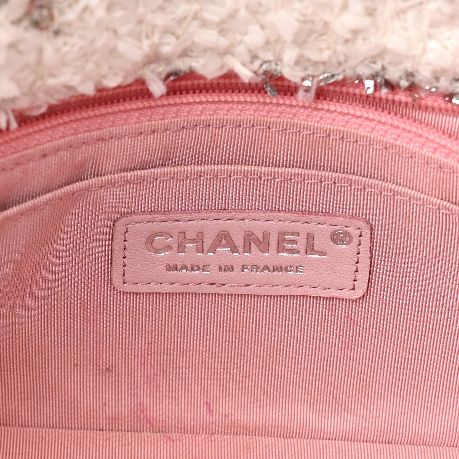 Chanel Tweed Quilted Mini Rectangular Flap Light Pink Silver Blue 6 of 11