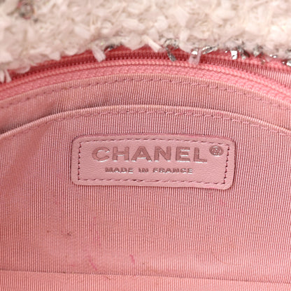 Chanel Tweed Quilted Mini Rectangular Flap Light Pink Silver Blue 6 of 11