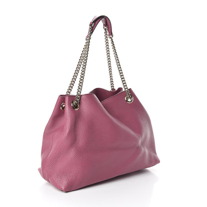 Gucci Pebbled Calfskin Medium Soho Chain Shoulder Bag Peonia Flower 2 of 8