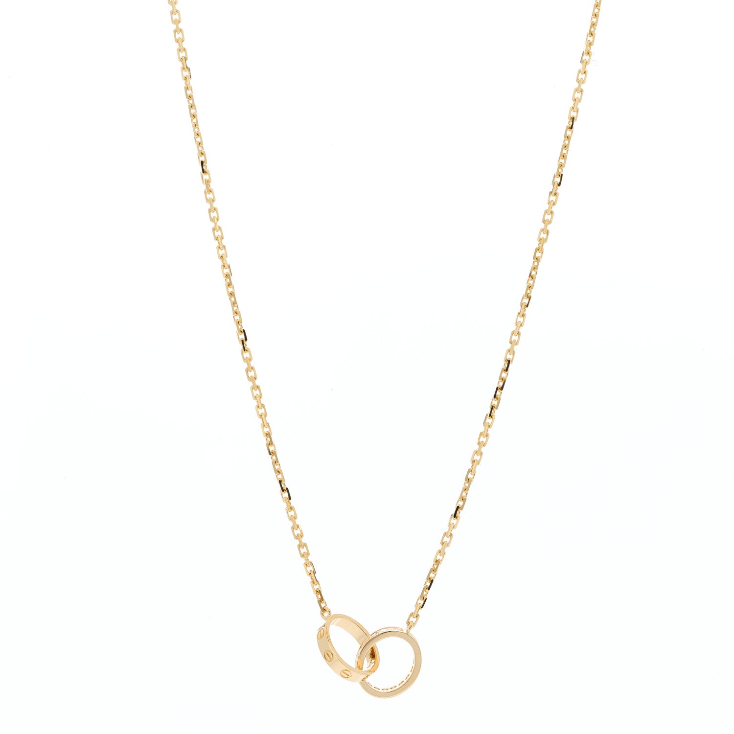 Cartier 18K Yellow Gold Diamond Interlocking LOVE Necklace 1 of 8