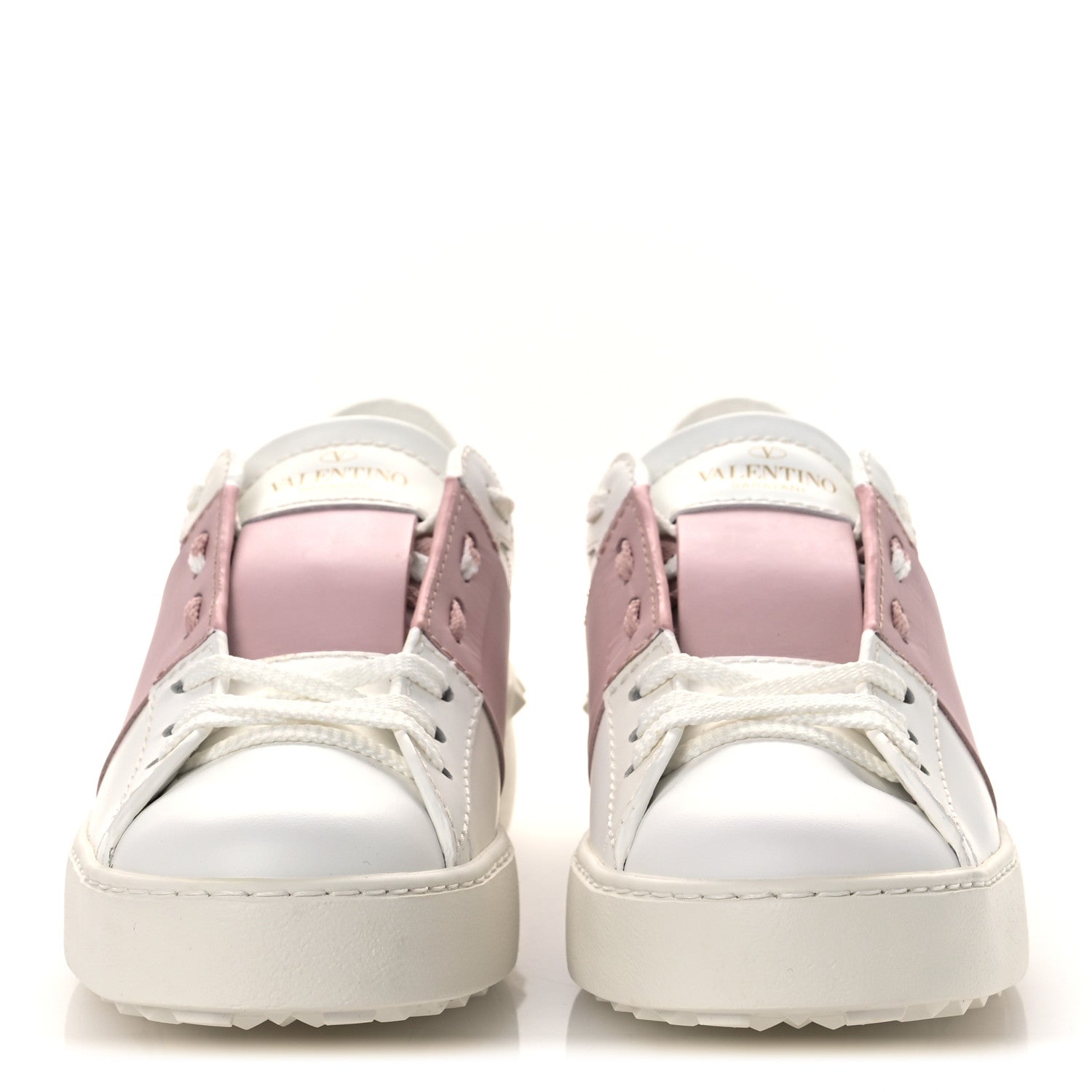 Valentino Garavani Calfskin Rockstud Open Sneakers 36 White Lipstick 3 of 12