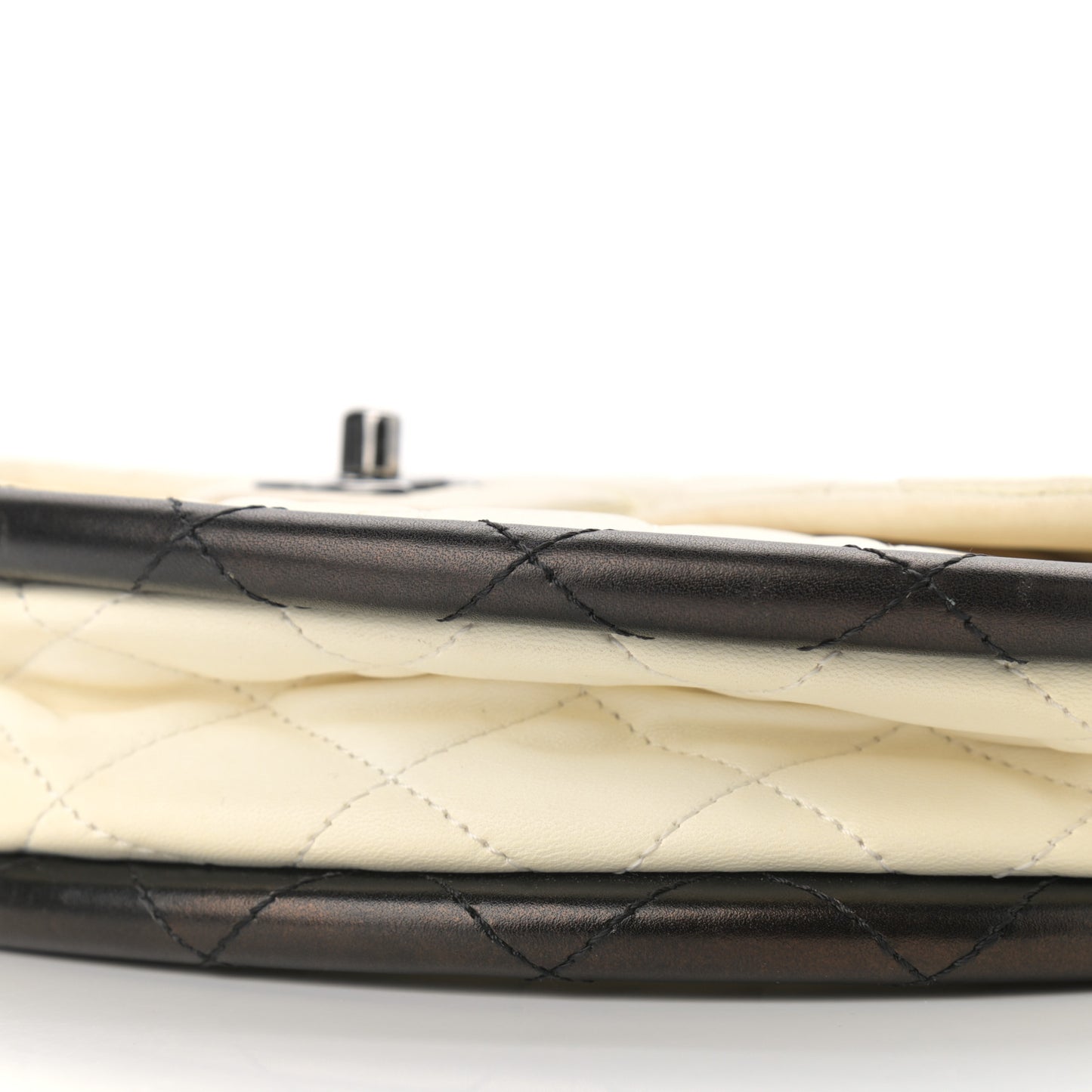 Lambskin Quilted Small Hula Hoop Flap Ivory