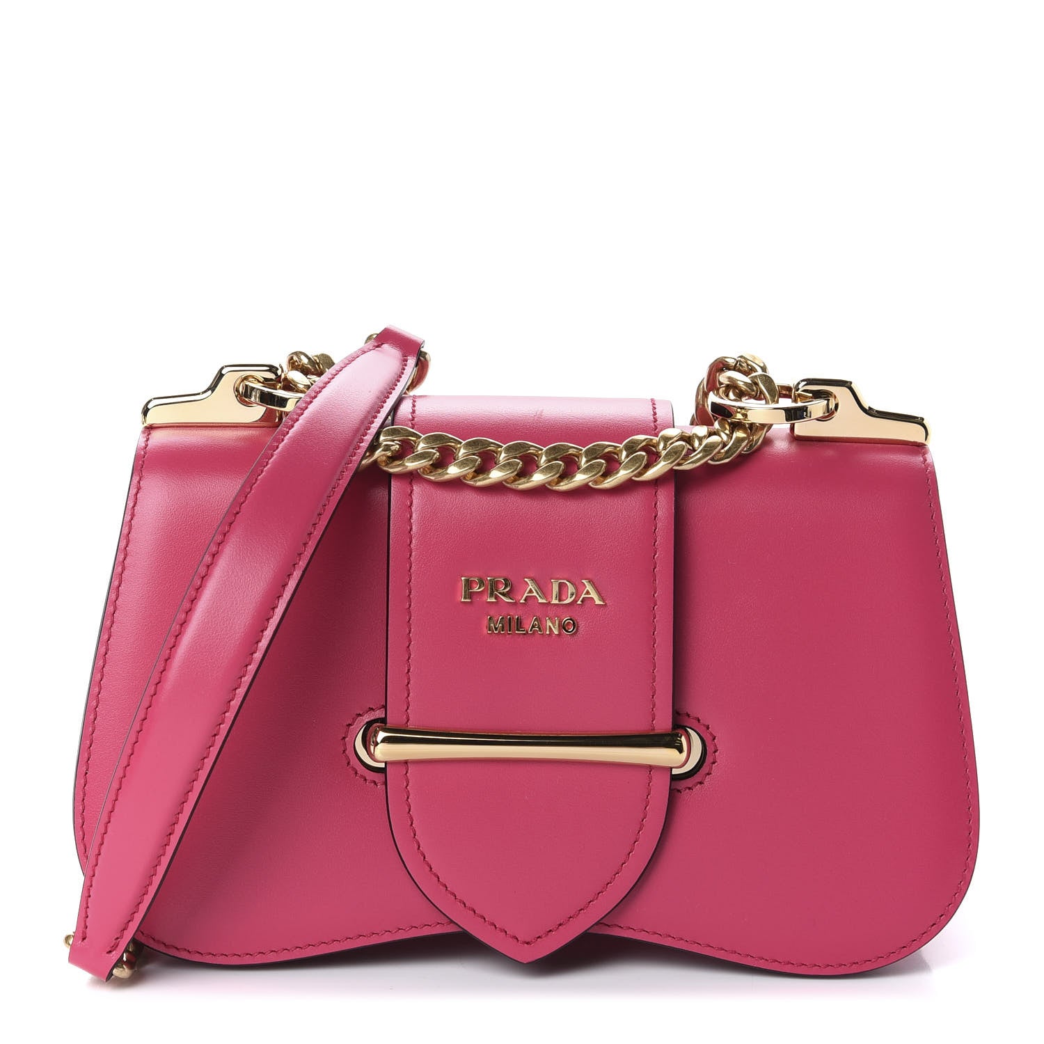 Prada City Calfskin Sidonie Small Chain Crossbody Bag Magenta 1 of 9