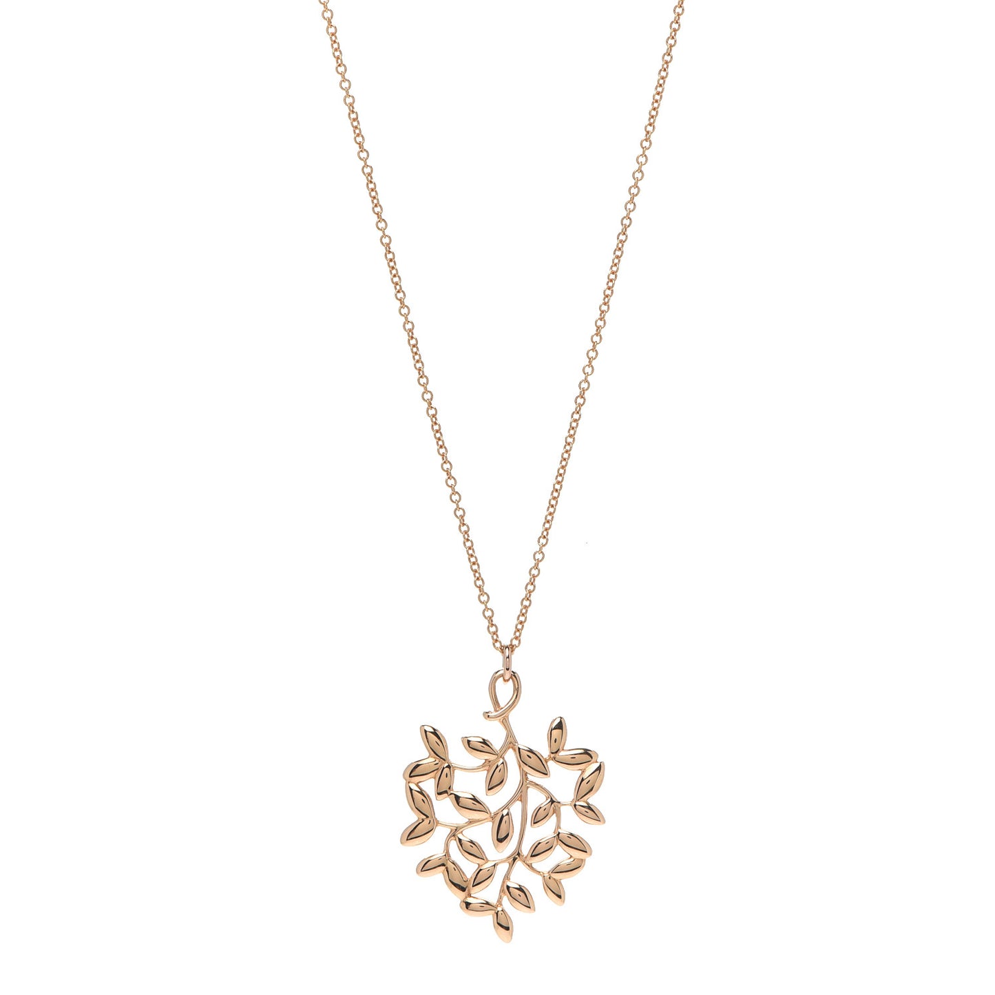 18K Rose Gold Small Paloma Picasso Olive Leaf Pendant Necklace