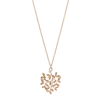 Tiffany 18K Rose Gold Small Paloma Picasso Olive Leaf Pendant Necklace 1 of 6