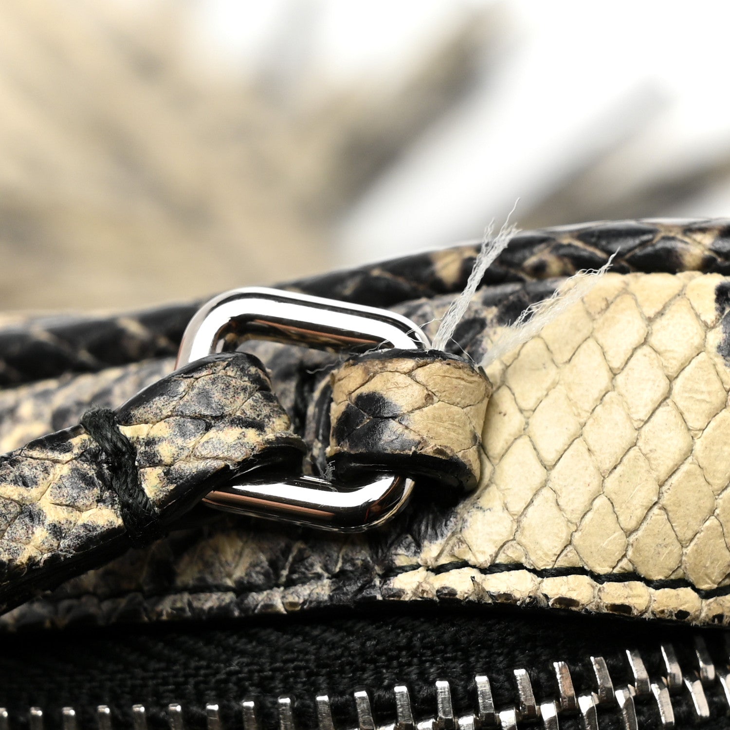 Saint Laurent Python Embossed Calfskin Monogram Blogger Bag Black Beige 12 of 12