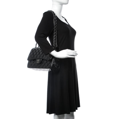 Chanel Patent Quilted Jumbo Double Flap Black 3 of 8