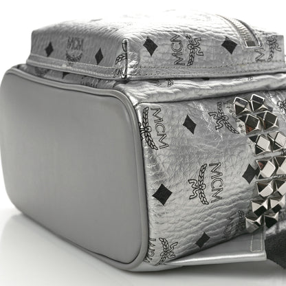 MCM Visetos Small Side Stud Stark Backpack Silver 10 of 10
