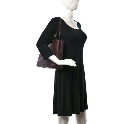 Saint Laurent Sheepskin Matelasse Chevron Large Monogram Shopping Bag Burgundy 2 of 10