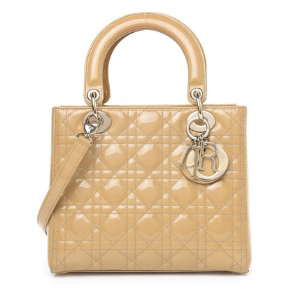 Christian Dior Patent Cannage Medium Lady Dior Beige 1 of 11