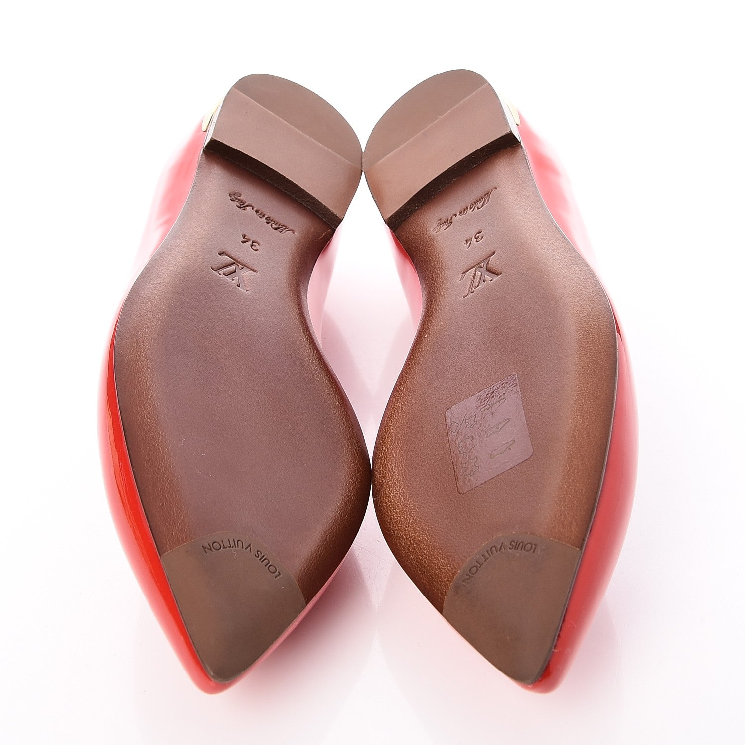 Louis Vuitton Patent Calfskin Eyeline Ballerina Flats 34 Rouge 5 of 8