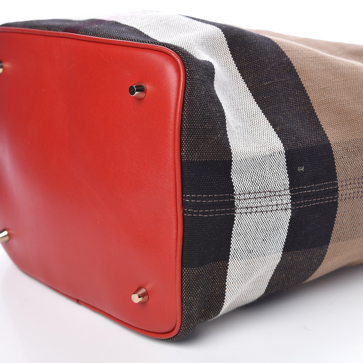 Burberry Canvas Mega Check Medium Ashby Hobo Cadmium Red 11 of 13