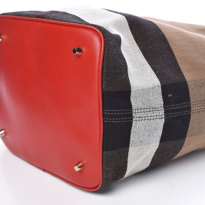 Burberry Canvas Mega Check Medium Ashby Hobo Cadmium Red 11 of 13