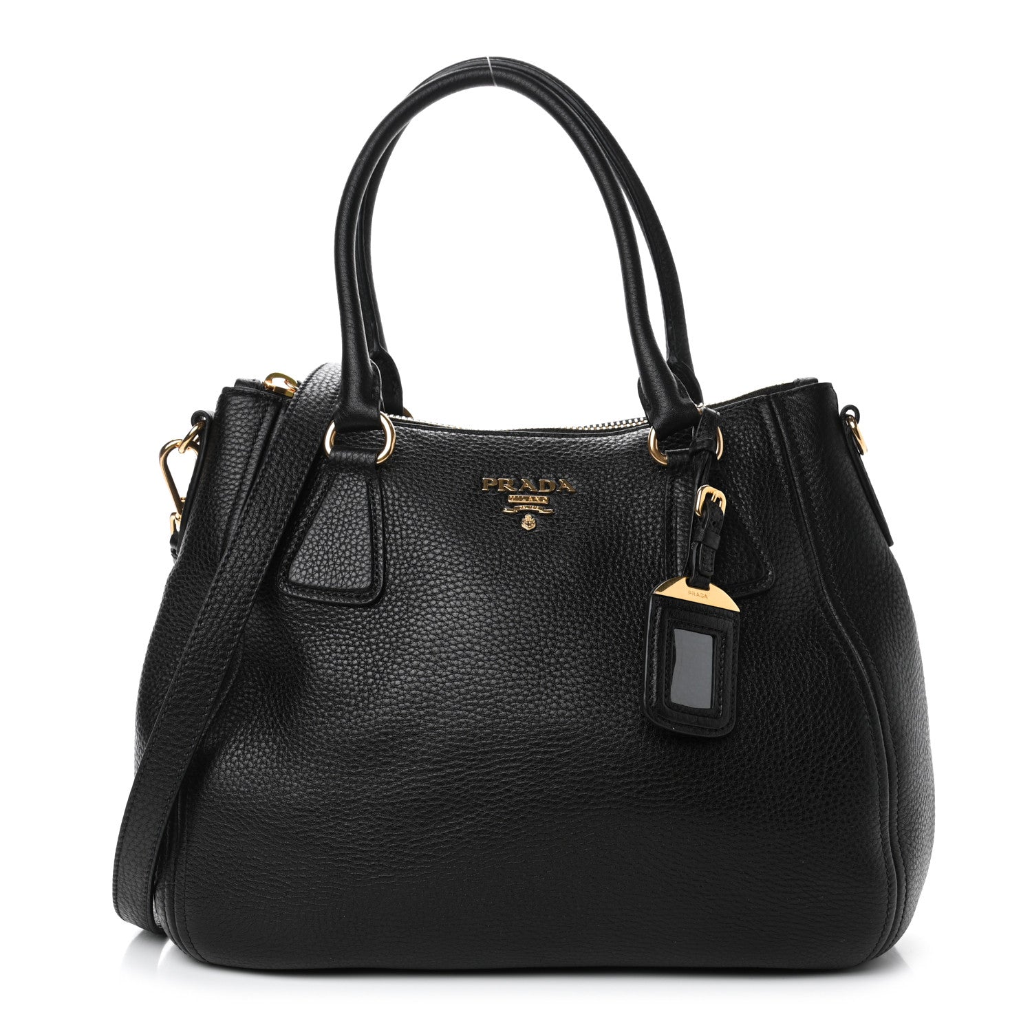Prada Vitello Phenix Top Handle Bag Black 1 of 4