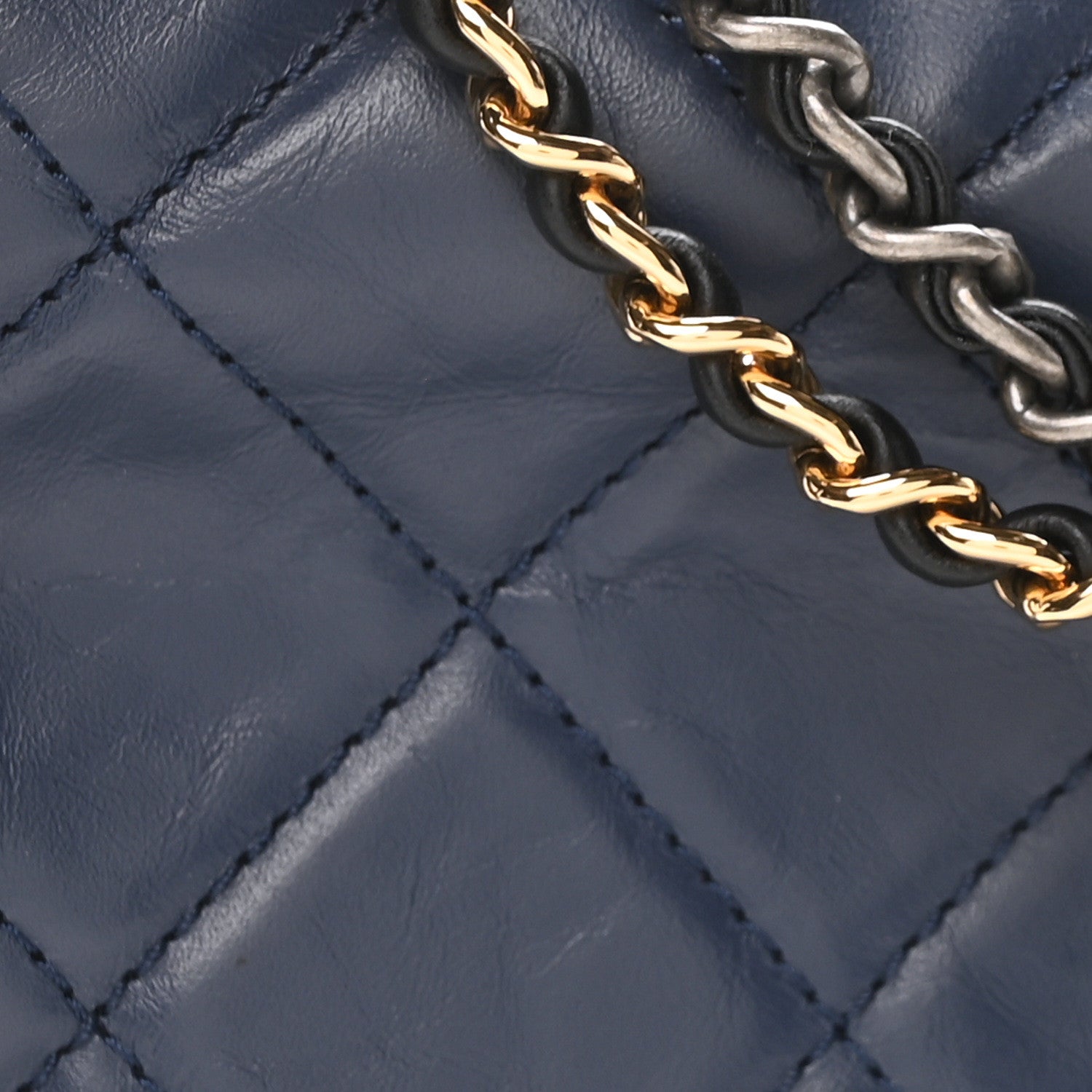 Chanel Aged Calfskin Quilted Small Gabrielle Hobo Navy Black 8 of 10