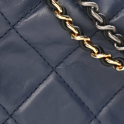Chanel Aged Calfskin Quilted Small Gabrielle Hobo Navy Black 8 of 10