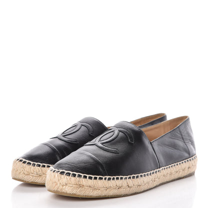 Chanel Lambskin CC Espadrilles 40 Black 3 of 9