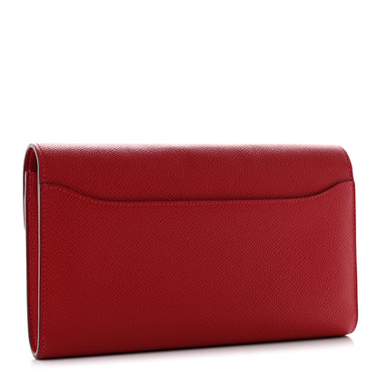 Hermes Epsom Constance Long Wallet Rouge Casaque 3 of 8