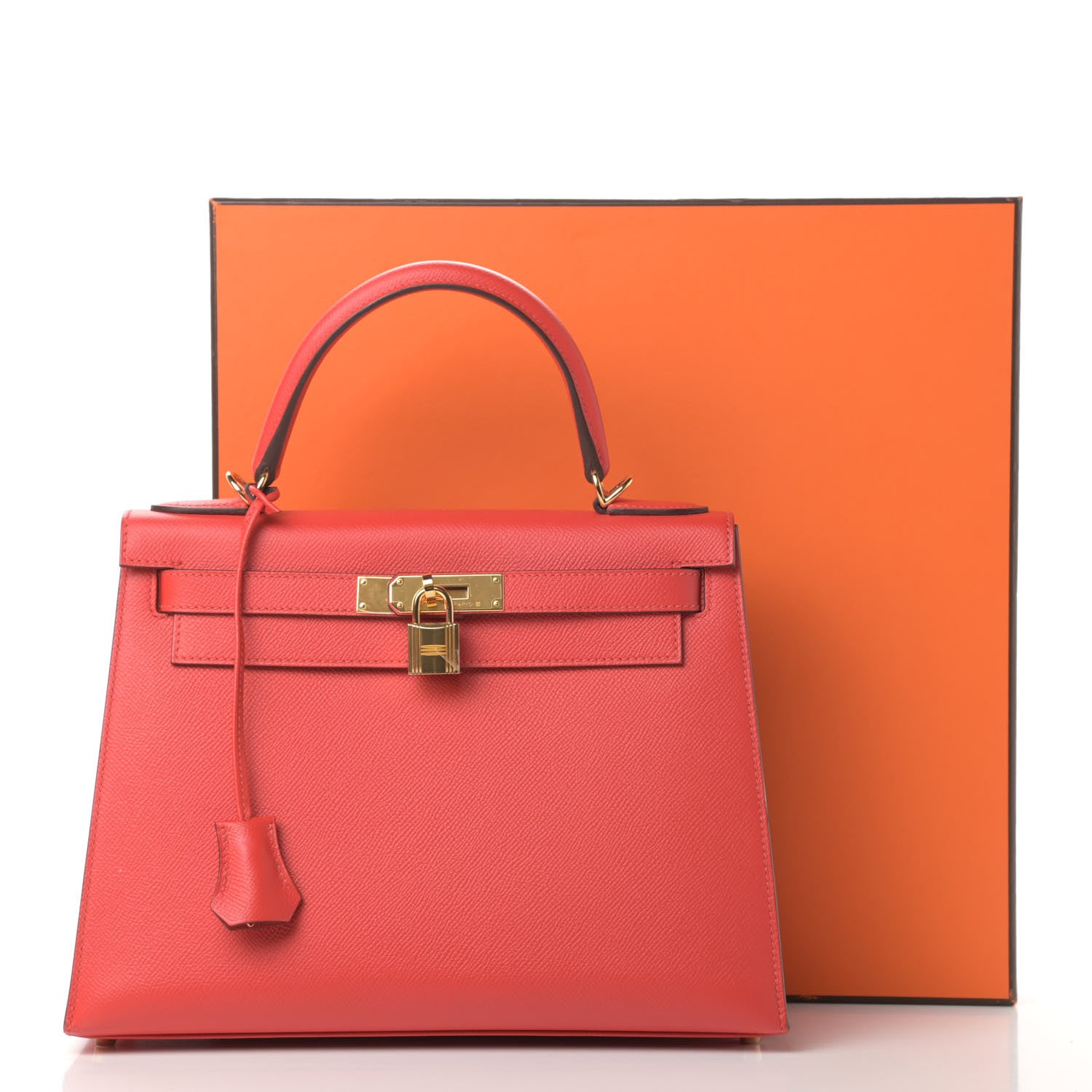 Hermes Epsom Kelly Sellier 28 Rouge Tomate 14 of 14