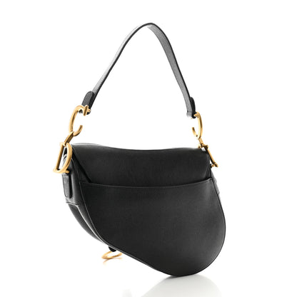 Christian Dior Grained Calfskin Saddle Bag Black 3 of 12