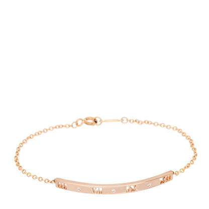 Tiffany 18K Rose Gold Diamond Atlas Bar Pierced Bracelet 1 of 4